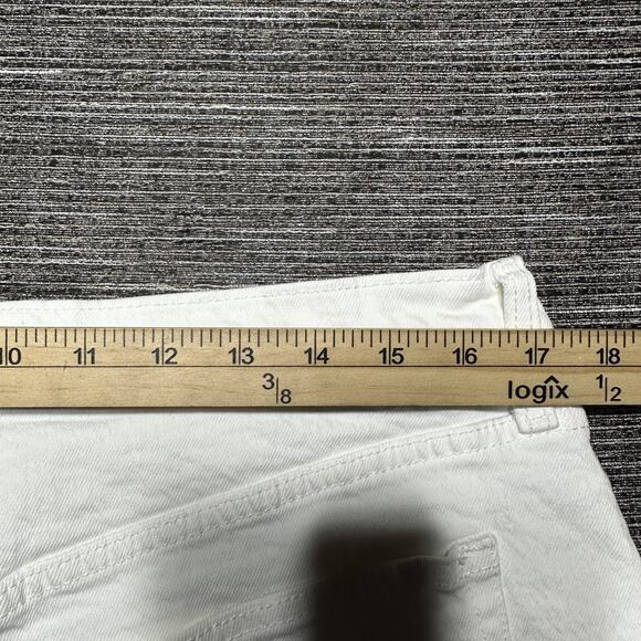 Abercrombie & Fitch Shorts Women's 32/14 White Dad Short High Rise Curve Love - Picture 8 of 9